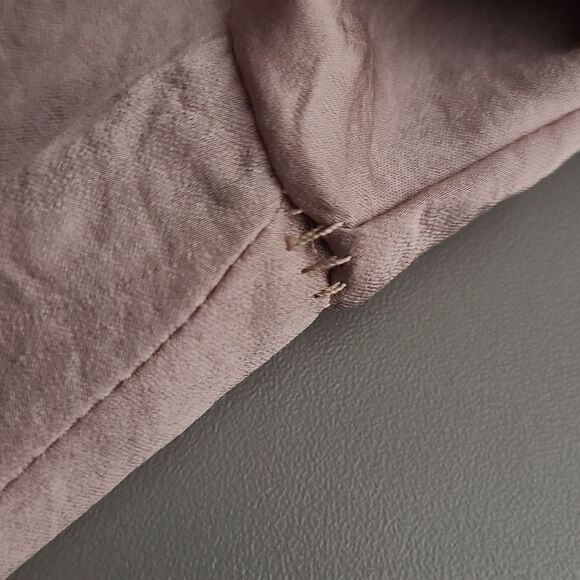 Missguided Pink Plunge Neck Silky Long Sleeve Panelled Thigh Slit Mini Dress 4 - Picture 9 of 10